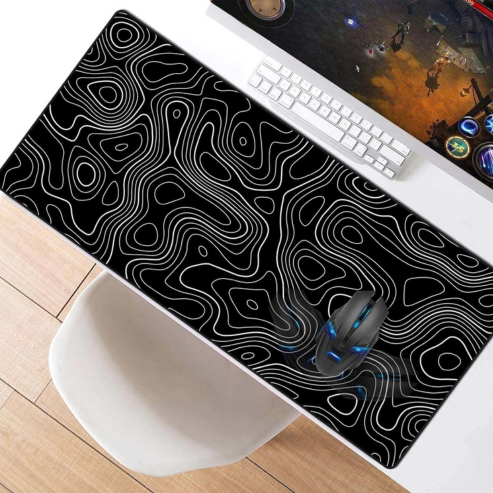 Tapis de souris de jeu en caoutchouc, surface étendue pour clavier et ordinateur portable, base antidérapante, bureau gaming ou bureautique